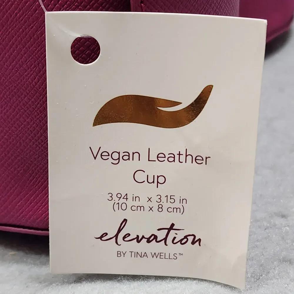 Elevation Vegan Leather Cup Holders x4 Magenta Fold Tone Hardware By Tina Wells